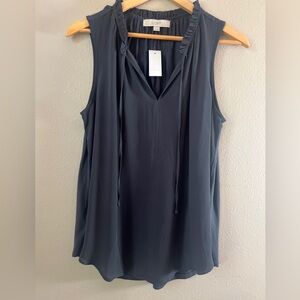 NWT LOFT Sleeveless Dark Gray Rayon Top | Size Medium